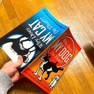 Vintage 90s Why does my cat do that?! Why does my dog do that?! Paperback book